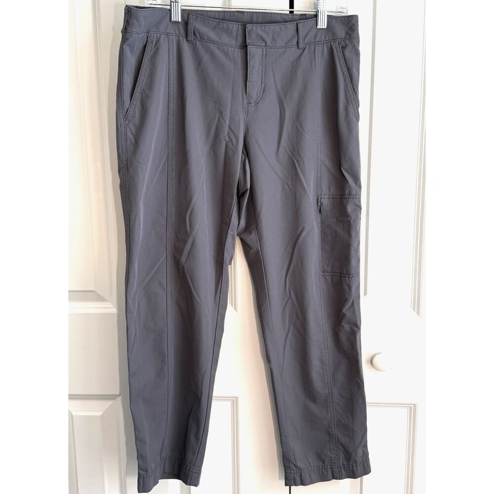 Kirkland Travel Pants Size 8 Gray Stretch Hiking Zip Pocket 26" Inseam
